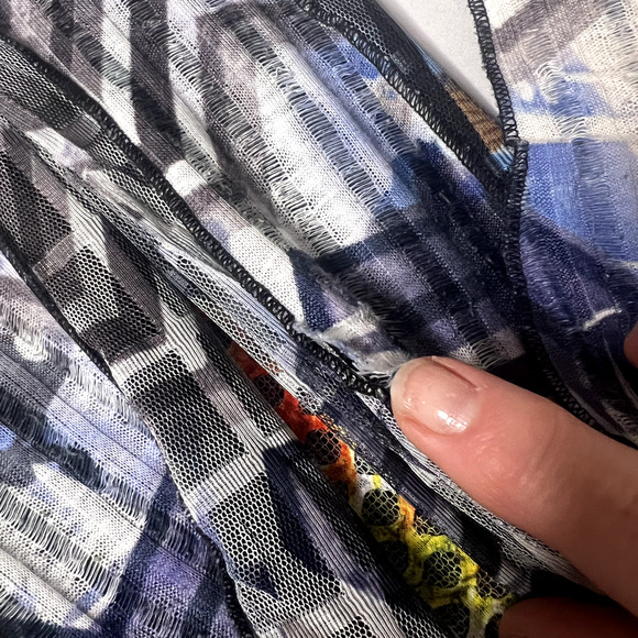 Ania. A Womens‎ Large Tunic Top Flowy Multicolor Layered Sheer Mixed Media Artsy - Picture 10 of 12